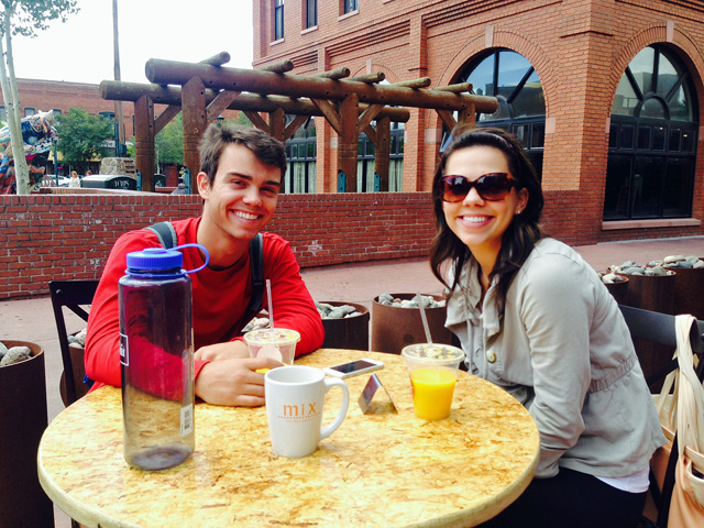 Brunch in Flagstaff with 2 of the 3 college students in our family.
